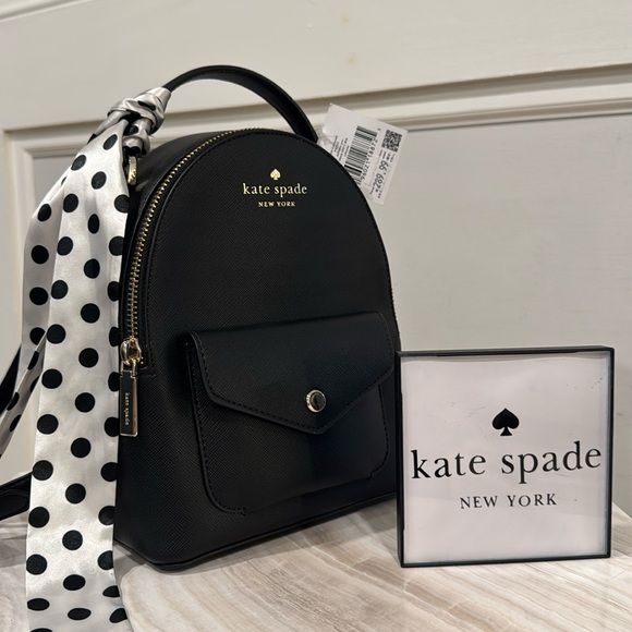 kate spade Handbags - Kate Spade Bag Black Mini Backpack with Gold Hardware